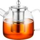 33oz/1000ml Glass Teapot with Removable Infuser, Borosilicate Glass Tea Pot Stovetop Safe, Blooming and Loose Leaf Teapots
