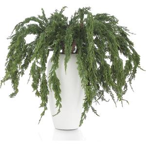 Jutom 6 Pcs Christmas Cedar Pine Branches - 35.4'' Artificial Greenery Cedar Stems Christmas Faux Lifelike Pine Picks for Vase DIY Crafts Xmas Wreath Garland Indoor & Outdoor Home Decoration