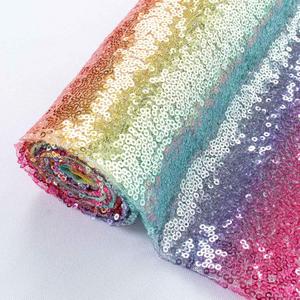 Pardecor Sequin Fabric by the Yard Glitter Fabric 1 Yard Little Mermaid Fabric Mesh Fabric Sequence Fabric Linen Material Fabric for Sewing Sparkle Cloth Fabric (1 Yard, Rainbow)
