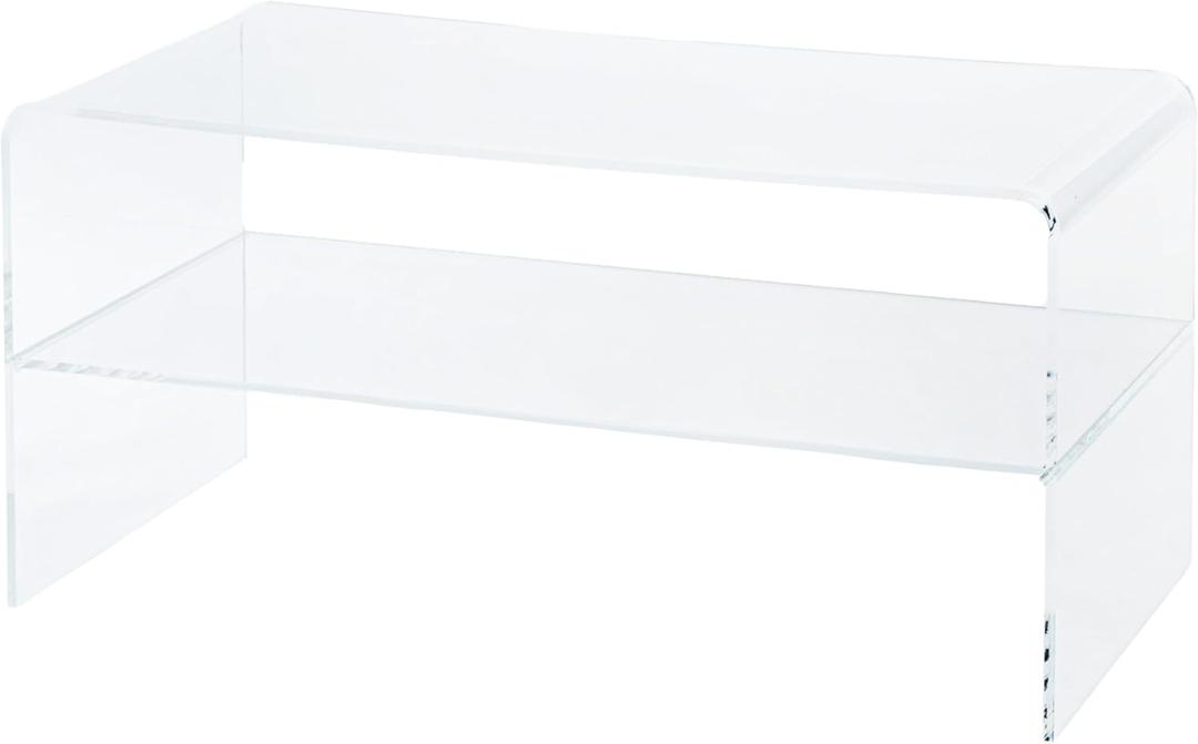 Palette Life Acrylic Coffee Table, Console Desk, D15.75 x W31.5 x H14.97 (40 x 80 x 38 cm), Transparent Center-Table, Clear Art Desk for Office, Study, Bedroom, Entrance Decor, BLT-336