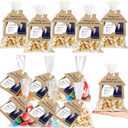 Hoolerry 100 Set Open House Gift Real Estate Agent Supplies Popcorn Bag with Tag Open House Supplies Thanks Tag Business Card Thank You for Popping by Candy Bag for Estate Agent Favors (Brown)