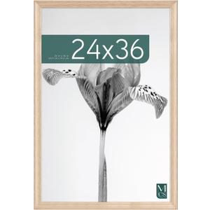 MCS Studio Gallery Classic 24x36 Poster Frame Natural Woodgrain Engineered Wood, Vertical & Horizontal Wall Hanging Large Picture Frame for Photos, Posters & Art Prints (1-Pack)