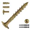 #14 x 2 Inch Lag Screws (124Pcs) 2lb. Structural Wood Screw, Bronze, Carbon Steel, Washer Head, Rust Resistant epoxy Coated, T30 Star Bit