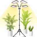 LBW Grow Light for Indoor Plants, Quad-Head Standing Plant Light, Full Spectrum, Wide Coverage, 63 Adjustable Height, Plug & Play