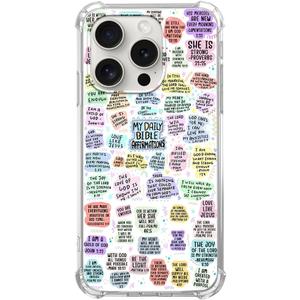 Bible Verses Phone Case Compatible with iPhone 15 Pro, Affirmation Quotes Aesthetic Phone Case for iPhone 15 Pro, Trendy TPU Phone Case Cover