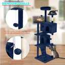 FDW | 70" Cat Tree Tower | Navy Blue | Multi-Level Indoor Activity Center