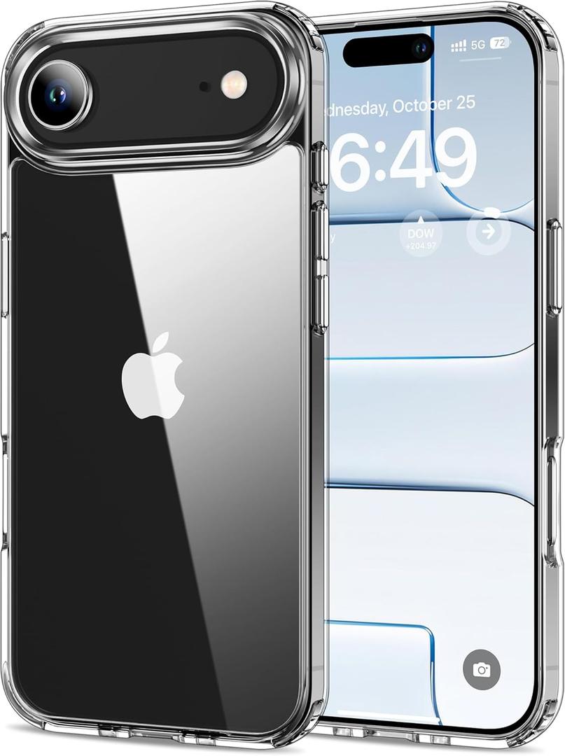 HOOMIL Case for iPhone Air 6.5-Inch, Non-Yellowing, Drop Protection, Anti-Scratch Transparent Hard Back Phone Cover - Crystal Clear