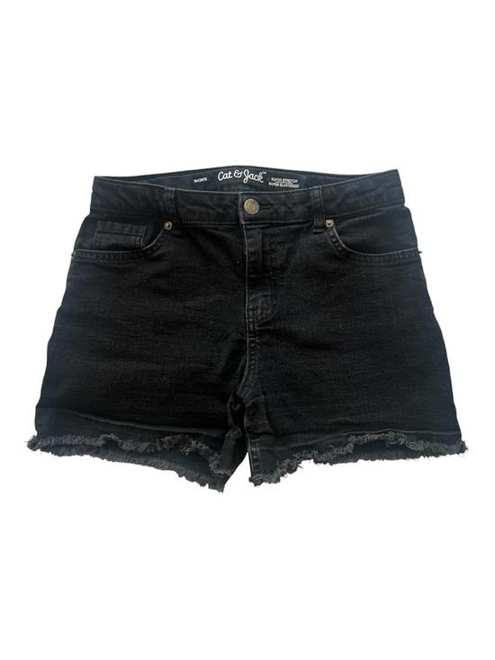 Cat & Jack Black Frayed Hem Denim Shorts L