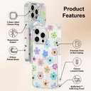 MOSNOVO Case for iPhone 16 Pro, [Compatible with Magsafe] [Buffertech 6.6ft Military-Grade Drop Protection] [Anti Peel Off Tech] Clear Phone Case Design - Groovy Flower