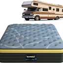 Elfreda Short Queen Mattress, 12 inch Pillow Top Pocket Spring Hybrid RV Mattress, Memory Foam Innersprings Medium FirmSupportive Pressure Relief 74''x60 Camper in a Bag (Grey-yellow)