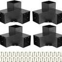 Woodworks Pergola pergola Brackets 3-Way Right Angle Corner Bracket DIY Elevated Wood Stand 4PACK with Screws for 4x4 (Actual: 3.63x3.63 Inch) Lumber Pergola Gazebo