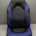 Sweetcrispy Computer Gaming Desk Chair - Ergonomic Office Executive Adjustable Swivel Task PU Leather Racing Chair with Flip-up Armrest for Adults, Kids, Men, Girls, Gamer, Black Blue