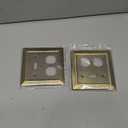 Metal Wall Plate for Electrical Outlets, Decorative Antique Brass Switch Plates Outlet Cover, Light Switch Cover Plate, 2-Gang Wall Plates (Toggle/Duplex, 2 Pack)