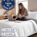 Duvet Cover Twin/Twin XL Size Set - Extra Soft Twin/Twin XL Duvet Cover 68" x 90" with 1 Pillow Sham - Hotel Luxury, Easy Care, Fade Free w/ Zipper Closures & Ties - Comfy, Cozy & Breathable (White)