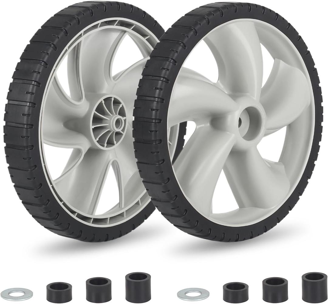 GICOOL 12 Inch Rear Wheels for Arnold 490-324-0002, Replacement 12x1.75" Plastic Wheels for Lawn Mowers, 1/2" Axle Bore, 2-Pack