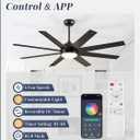 Fanbulous 60 Inch RGB Ceiling Fans with Lights and Remote&APP Control, Black Smart Ceiling Fan with Quiet Reversible DC Motor, 6 Speeds, 3CCT, Dimmable, Large Ceiling Fan for Living Room Bedroom