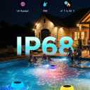 Brightown Floating Pool Lights Solar Powered 2 Pack, RGBWW Solar Pool Lights Chlorine Tablet Floater with 20+ Light Effects, Remote Control, IP68 Waterproof Pools Light for Pools, Hot Tubs, Party