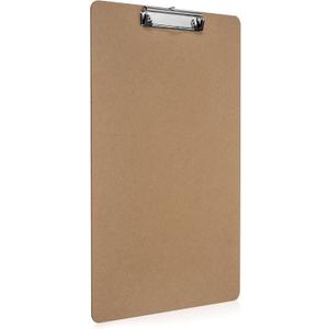 11x17 Clipboard with Low-Profile Metal Clip. 19.5in Length Extra Large Medium Brown Hardboard Clip Board for Drawing, Engineering, Drafting, Art, and More. Durable Document Holder