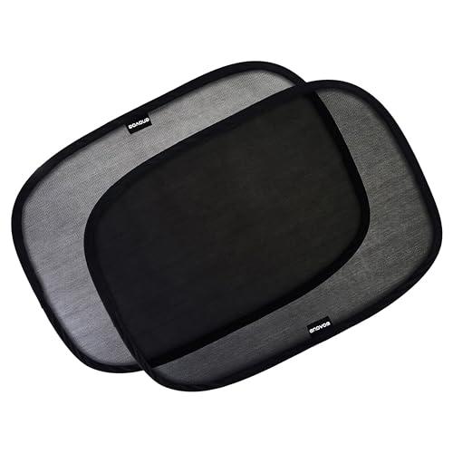 2-Pack Car Window Shades by Enovoe - 19 x 12 in Side Window Cover for SUVs, Sedans, and Trucks - Protects Baby from UV Rays and Glare - Cling Design for Easy Use - Plain