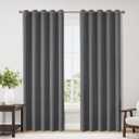 ChrisDowa Blackout Curtains 70 inches Wide for Bedroom - 2 Panels Set Extra Wide Grommet Thermal Insulated Room Darkening Curtains for Living Room (Grey, 70 x 84 Inch)