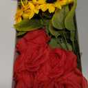 Waipfaru 16 Pcs Fake Roses Sunflowers Artificial Flowers Bulk, Silk Red Roses Yellow Flowers Artificial with Long Stems for Outdoors Wedding Bouquet Vase Flower Arrangement Decoration
