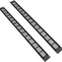 2 Pcs Black Air Vent Grille Cover 600mm x 50mm Aluminum Alloy Kitchen Air Vent Cover Cupboard Vents 24 x 2 Inch Fridge Vent Louvred Wall Vent Grille Ventilation Cover