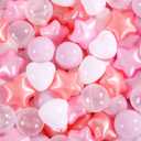 Star Ball Pit Balls for Toddlers- 200 Pcs Crush Proof Plastic Toy Balls for Toddler Ballpit, Ball Pits Play Tent, Baby Pool Water Toys, Christmas Party Decoration, Photo Props (Pearl Red+pink+purle+white+clear)