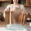 3 Pcs Acacia Wood Scalloped Cutting Boards with Handle Set, Decorative Cutting Boards Wooden Charcuterie Board for Kitchen Cheese Meat Fruit Bread Baking Chopping Blocks