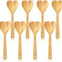 Heart Shaped Wooden Spoon 12 Inch Bamboo Kitchen Utensils Love Heart Spatula Kitchen Serving Spoons for Mixing Cooking Baking Stirring Hostess Gifts Mother's Day Wedding (8 Pcs)