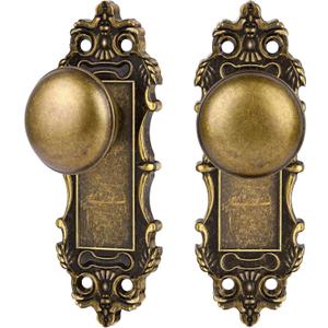 Bronze Dummy Door Knobs Interior 2 Pack Door Knob Antique Door Handle Vintage Door Pulls for Pantry Door Hallway