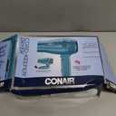 Conair Cord-Keeper Dryer with Folding Handle and Retractable Cord, 1875W Travel Hair Dryer, Ionic Technology, Teal (Blue)