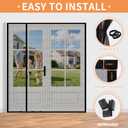 Magnetic Screen Door Left/Right Opening Fits Door Size 70"x80", Screen Size 73" x 81", Heavy Duty Thicker Reinforced Mesh, Keep Bugs Out, Pet & Kid Friendly, Hands Free (Black)