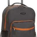 Rockland Double Handle Rolling Backpack, Charcoal, 17-Inch (One Size)
