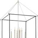 Kichler Eisley 8-Light 2 Tier Foyer Pendant, Soft Modern Light in Polished Nickel and Black, Sloped Ceiling Compatible, for Grand Foyer or Great Room (50" x 34.75" x 34.75"), 52629PN