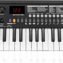 MK-2 37 Keys Kids Keyboard Piano, Portable Small Keyboard with 40 Songs, 200 Sounds, with MIDI Function, LED Display & Dual Speakers, Compact Mini Music Piano for Kids/Beginners (Black)