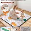 Baby Play Mat, 50x50 Thickened Playpen Mat, Non-Slip Baby Mat for Floor, Foldable Portable Playmat Suitable for Babies Learning to Crawl and for Travel