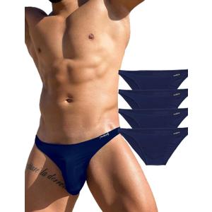 Avidlove Underwear Men's 4 Pack Classic Low Rise Stretchy Hip Briefs Bikini (Medium)