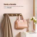 Ufine Wooden Wall Mounted Coat Rack, 4 Brass Hooks, Modern Home Decor Hanger for Entryway Bathroom Bedroom