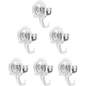 Quntis Wreath Hanger 6 Pack - Clear Plastic Suction Cup Hooks, Reusable, Waterproof Vacuum Suction Hooks for Shower Wall, Window, Towel, Loofah, Soap Bag, Christmas Decor