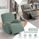 TAOCOCO Recliner Cover 4-Pieces, Recliner Stretch Sofa Slipcover, Recliner Cover 1 Seat, Couch Protector Soft, Furniture Protector Covers with Elastic,Chair Covers Jacquard Pattern (Sage Green)