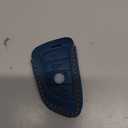 OLLEN Genuine Leather No Screws Key Fob Cover Fit for BMW 5 6 7 Series X1 X2 X3 X5 X6 GT Series etc, Blade Shape, Teal Blue