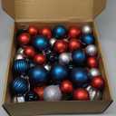 Lunmon 64 Pcs Memorial Day Patriotic Ball Ornaments Bulk 4th of July Red White Blue Ornament 1.6 1.97 2.4 Inch Independence Day Baubles 250th Anniversary Decorations for Tree Home Wreath Decor