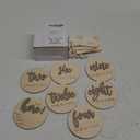 3D Baby Milestone Wooden Circles Hello World Newborn Sign 7 Pack Double Sided Monthly Milestone Cards Sign Baby Announcement Sign for Newborn Shower Photo Props(Brown)
