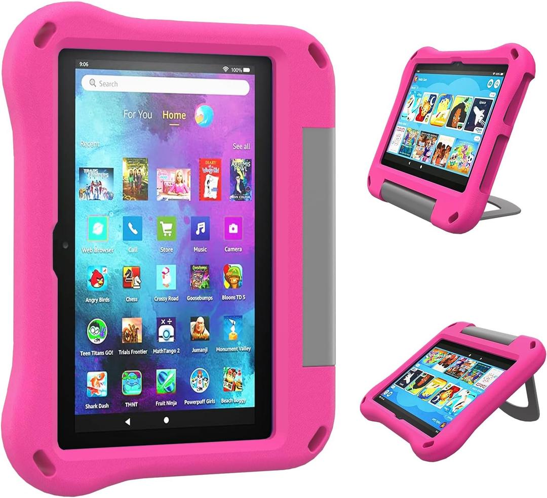 8 inch Tablet Kids Case- Auorld All-New Lightweight Shockproof Case Cover with Handle Stand for 2022 8 inch Tablet,Not for Samsung & Android Tab -Pink
