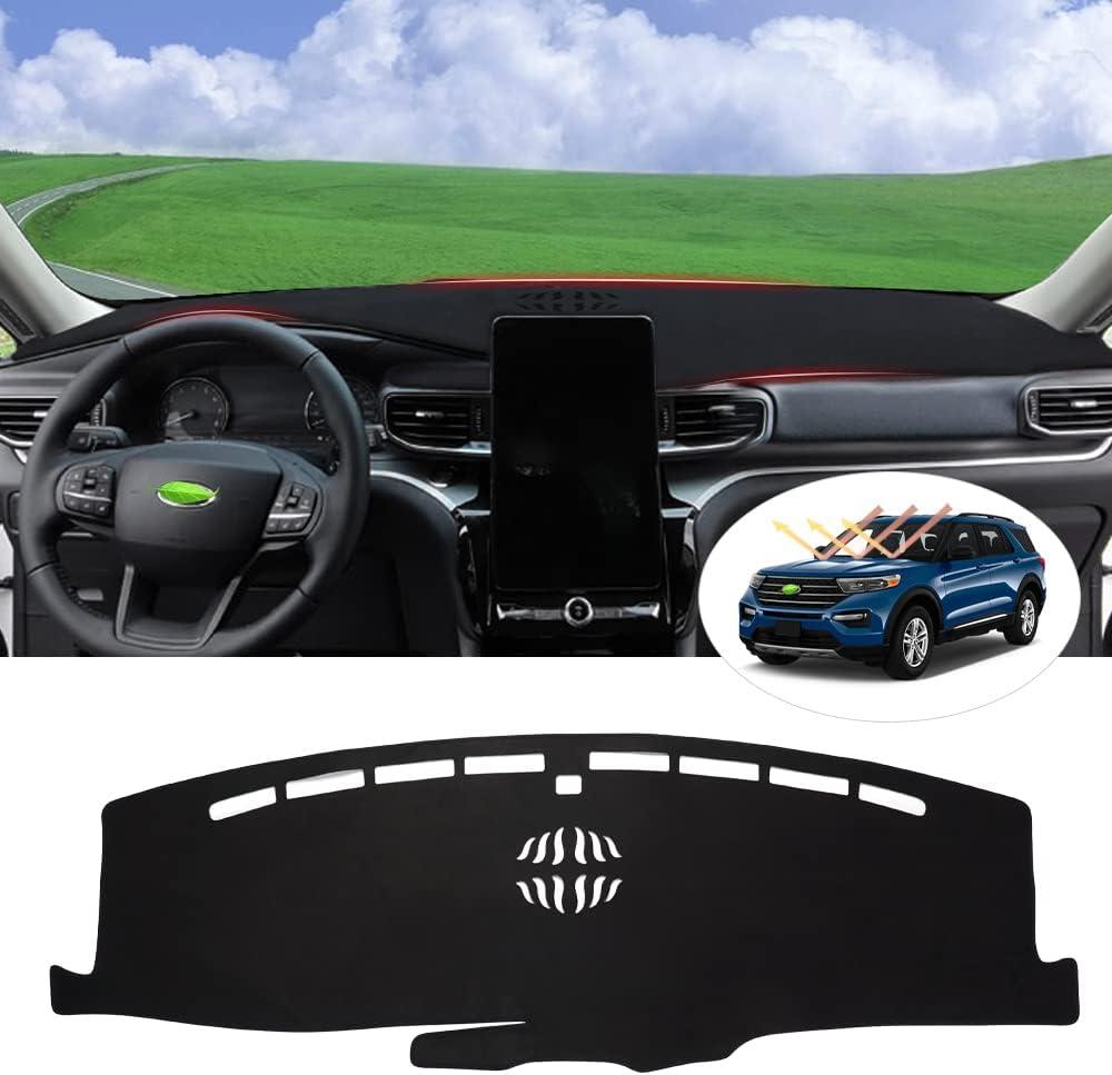 Autorder Dashboard Cover Mat for 2020-2024 2025 2026 Ford Explorer Accessories Dash Cover Flannel Dash Mat Sunshade Glare UV Rays Protector
