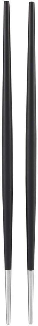Fdit 304 Stainless Steel Chopstick Japanese Sushi Chopsticks Tableware Set for Sushi Restaurant Home(Silver Black)