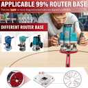 New 4 in 1 Router Milling Groove Bracket, Aluminum Alloy Router Circle Cutting Jig, Multifunctional RouterGuide Cutting Large Circles from 10" to 58", Adjustable Woodworking Tool (Rose Red)
