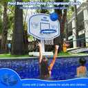 Pool Basketball Hoop, Oversized Poolside Basketball Hoop for Swimming Pool Basketball Game, 34"x34"x42.2" Water Basketball Hoops with Lengthen Base/ 2 Balls/Pump, Made for Teens, Adults.