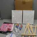 Feifeiyu 17 Pcs Valentines Sip and Paint Kit for Adults 8x10 Couple Painting Kit Art Pre Drawn Canvas Paint for Adults Date Night Party Favor Supplies Galentines Gifts(Clink Glasses)