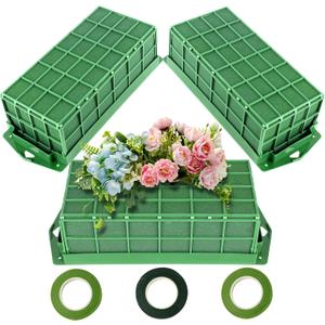 Floral Foam Cage, 3 Pack Floral Foam Blocks for Fresh Flower, Flower Holder with Floral Foam, Cage Bowl Flower Foam for Artificial Flower Arrangement, and Wedding Holiday Decorations Floral Foam Cage, 3 Pack Floral Foam Blocks for Fresh Flower, Flower Holder with Floral Foam, Cage Bowl Flower Foam for Artificial Flower Arrangement, and Wedding Holiday Decorations